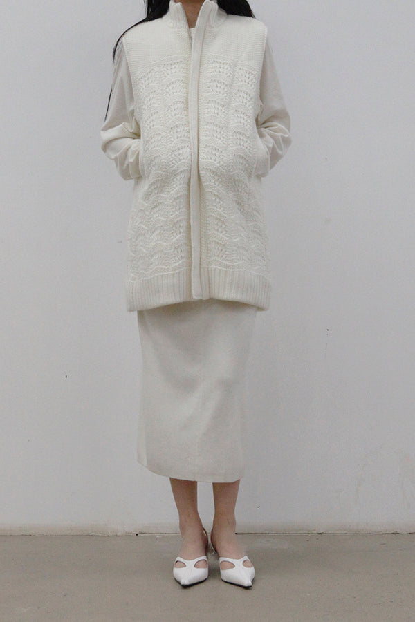 SWAYING/KNIT high collar vest SW212SZ35